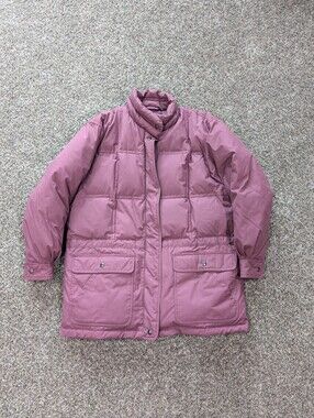 Eddie Bauer Women's Mauve Plum Quilted Puffer Jacket Winter Coat Size Large